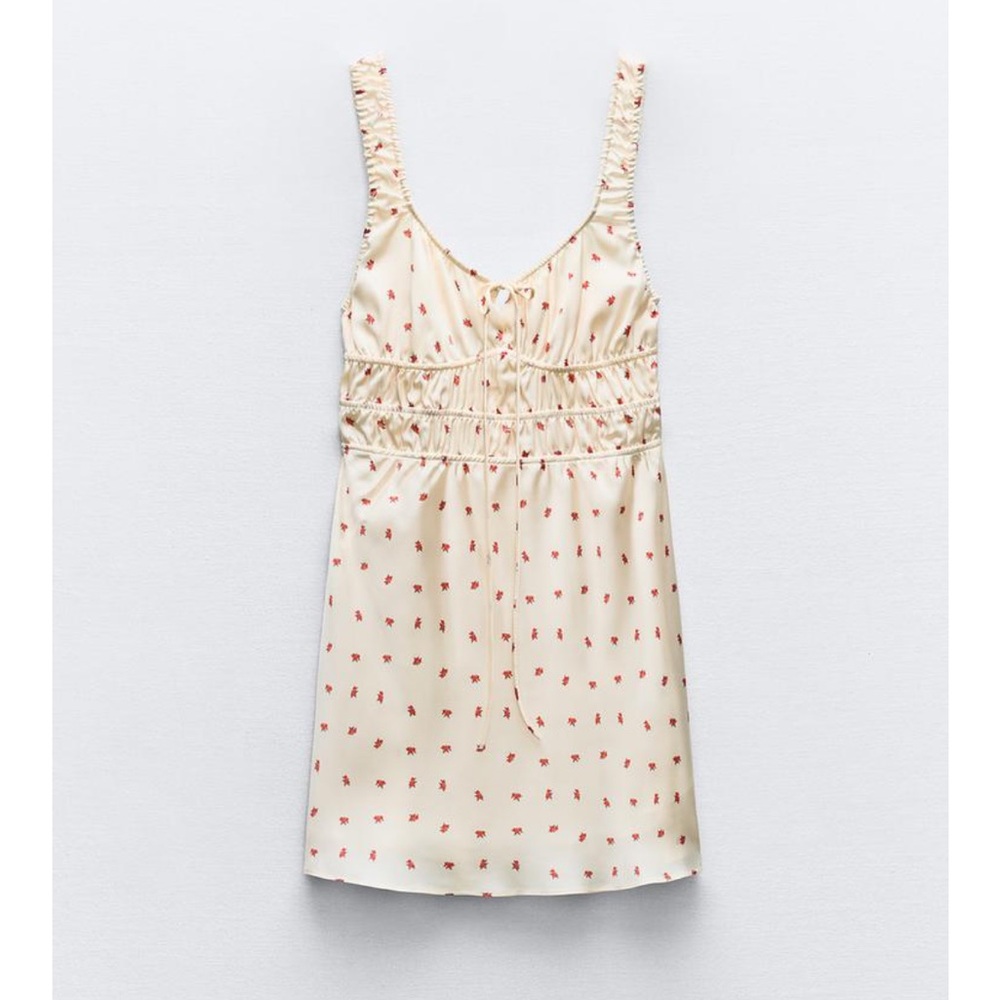 NWT Zara Mini Floral Satin Dress, Small